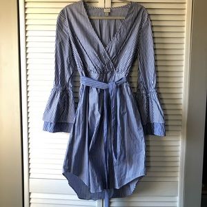 Blue and white stripe dress